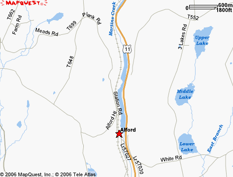 Present day map of Alford PA