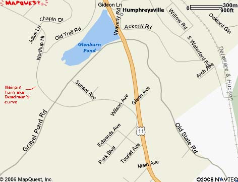Map of old trail road, the hairpin turn